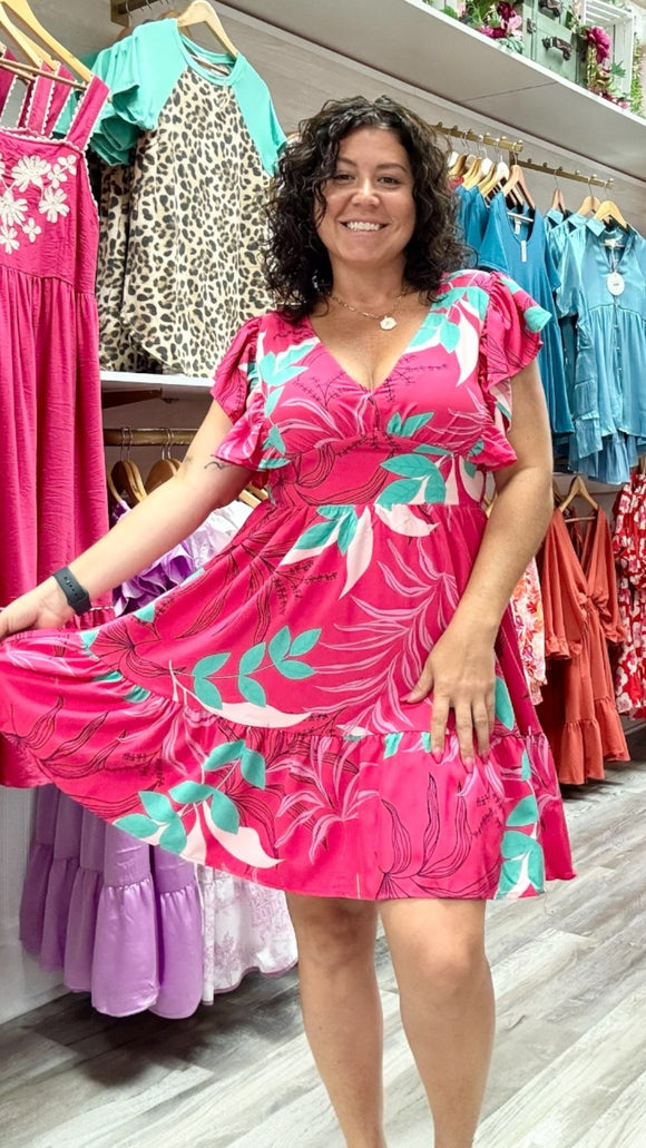 Elizabeth Ruffle Sleeve Dress