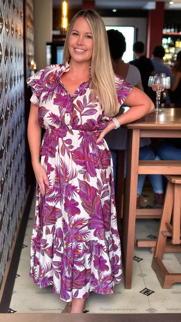 Ingrid Tropical Midi Dress