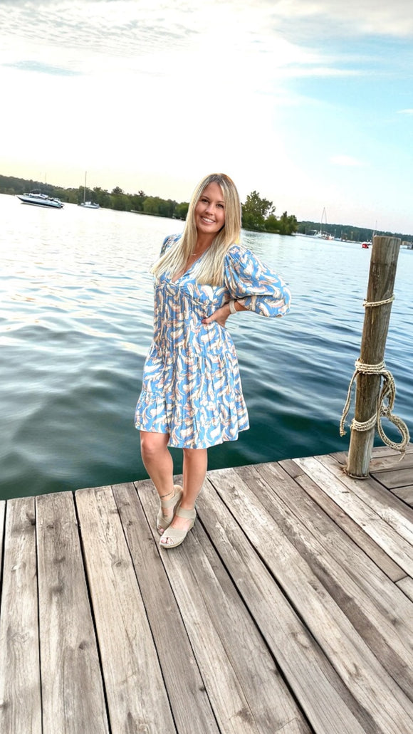 Nora Bubble Sleeve Tiered Dress