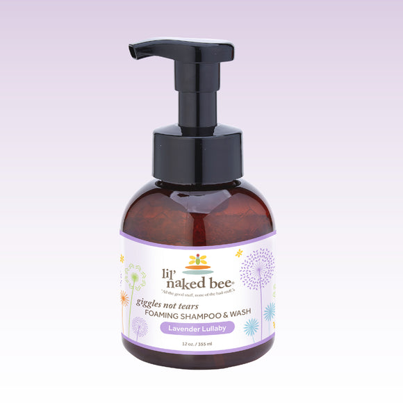 Lavender Lullaby Giggles Not Tears Foaming Shampoo & Wash by The Naked Bee (12 oz)