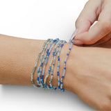 "Seaglass" Vibes 2mm Assorted Stretch Blue Bracelets by Splendid Iris