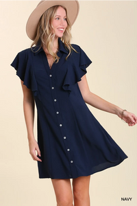 Ember V Neck Button Down Dress
