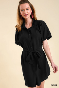 Harper Puff Sleeve Button Down Dress