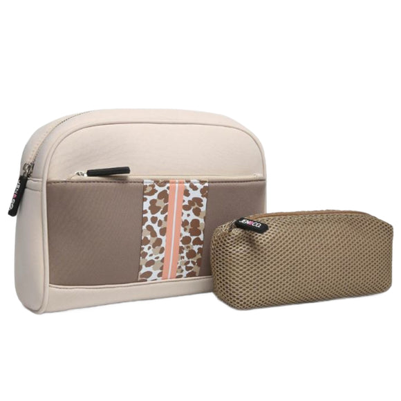 Toni Neoprene Cosmetic Bag Cheetah Latte by Jen & Co.