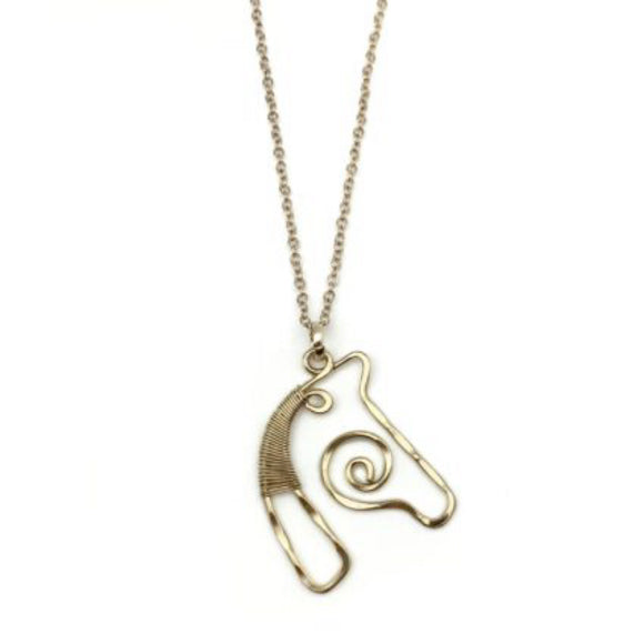 Gold Horse Necklace by Anju
