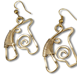 Gold Horse Earrings by Anju