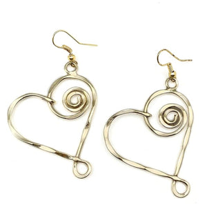 Gold Heart Earrings by Anju