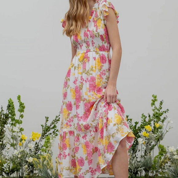 Kira Floral Midi Dress