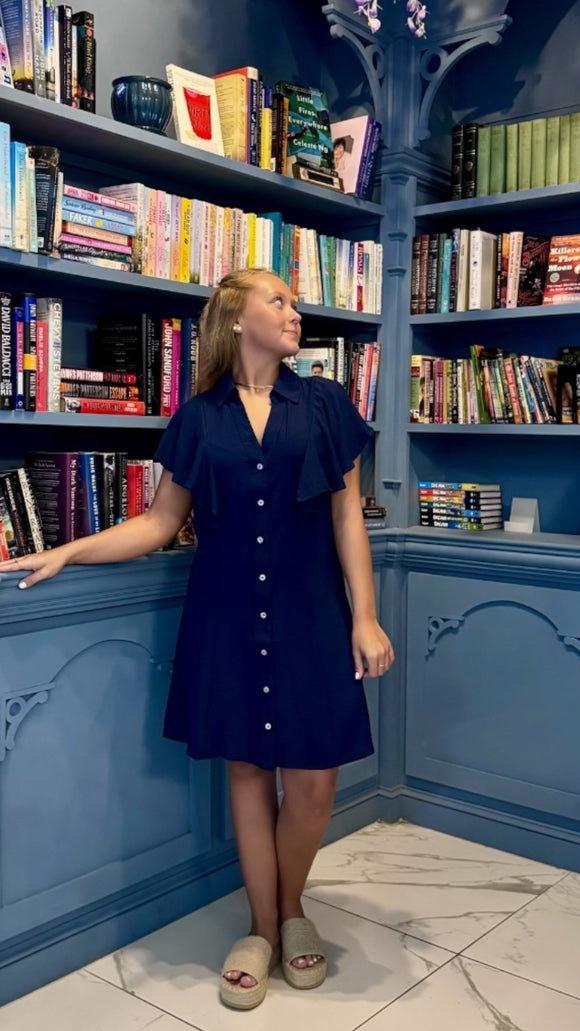 Ember V Neck Button Down Dress