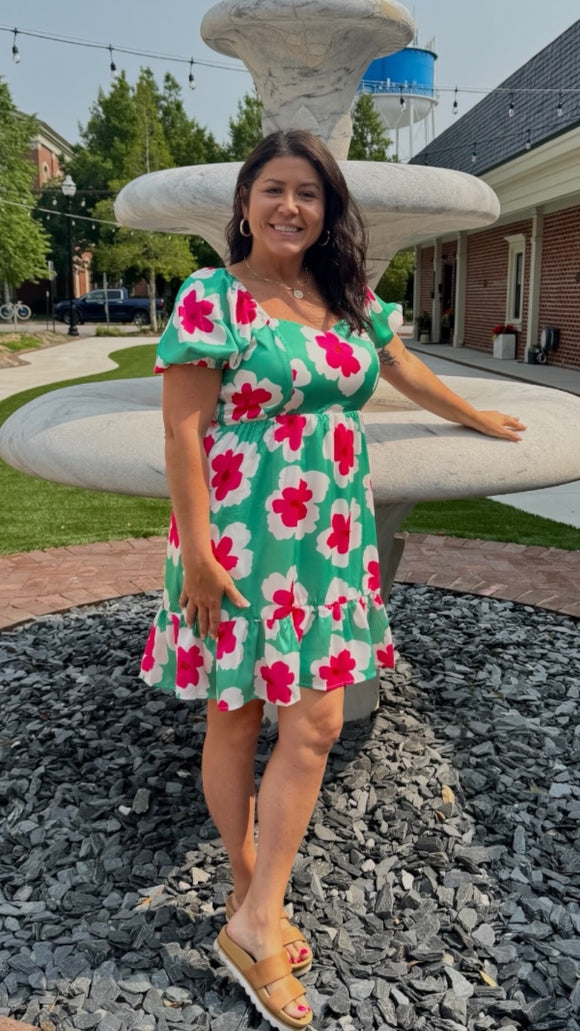 Leah Floral Print Dress