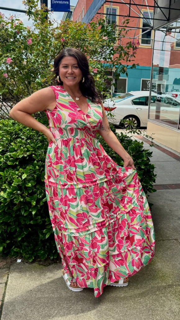 Nicki Floral Print Maxi Dress