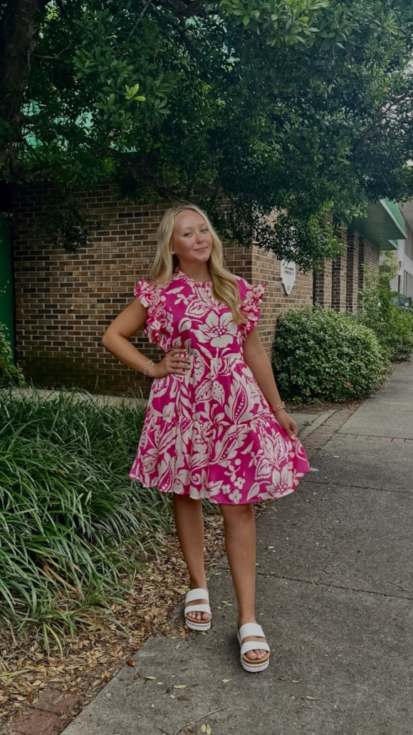 Connie Floral Pink Dress