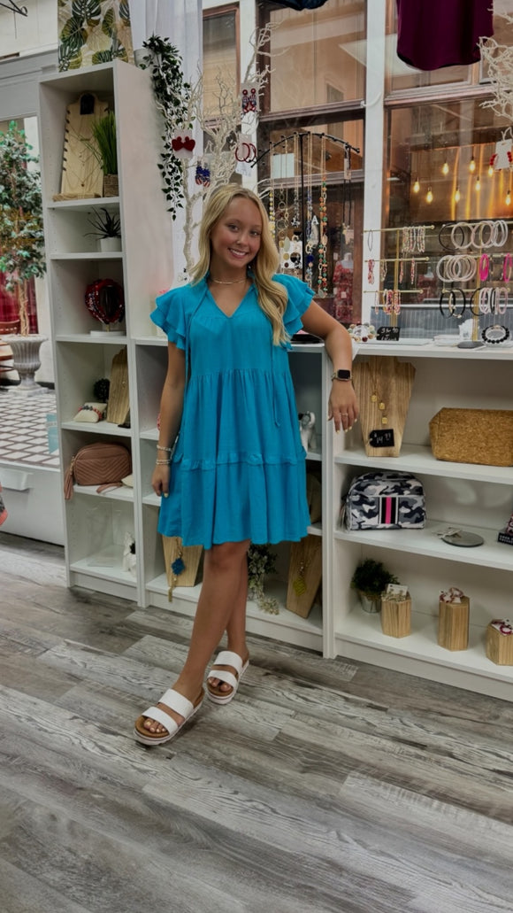 Ella Ruffle Sleeve Dress