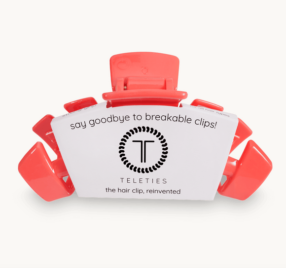 TELETIES Medium Clip ~ Coral