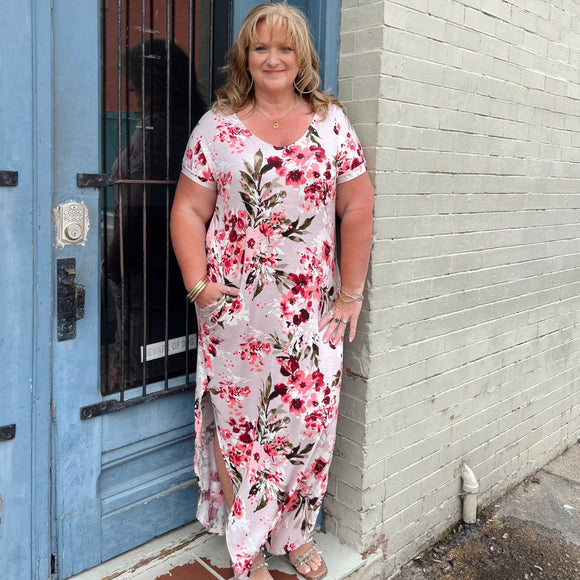 Josie Blush Floral Maxi Dress