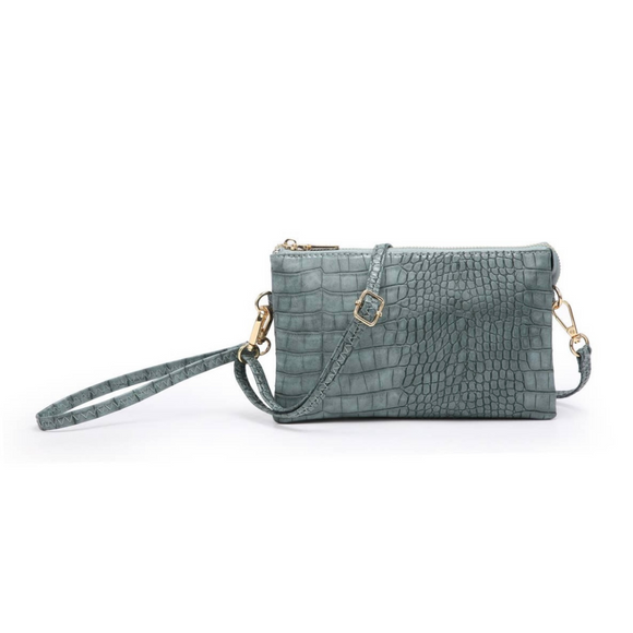 Crocodile Teal Riley Crossbody by Jen & Co.