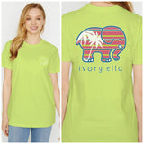 Ella Fit Palm Stripes Tee by Ivory Ella