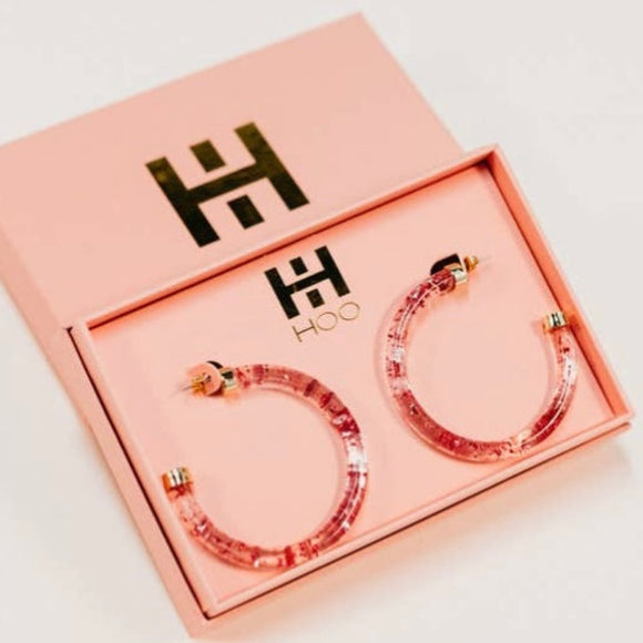 Pink Foil Hoo Hoops