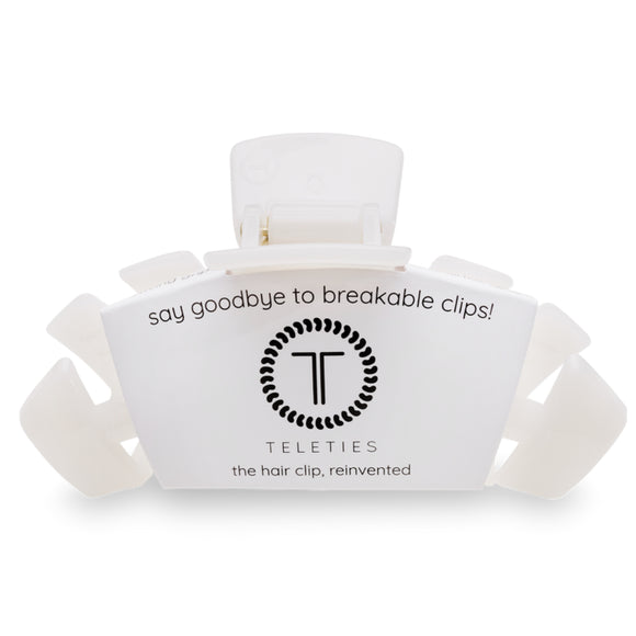 TELETIES Large Hair Clip ~ Coconut White