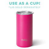 Matte Hot Pink Skinny Can Cooler (12oz) by Swig