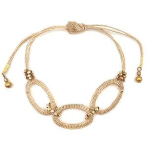 Sachi Bohemian Neutrals Collection Bracelet - Links Pull Tie by Anju