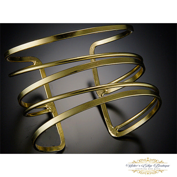 Twisted Atlanta Gold Cuff Bracelet by Anju