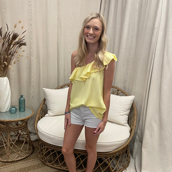 Cindy One Shoulder Ruffle Top