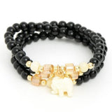 Black Radiant Elephant Bracelet by ZENZII