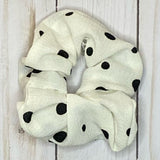 White Polka Dot Scrunchie