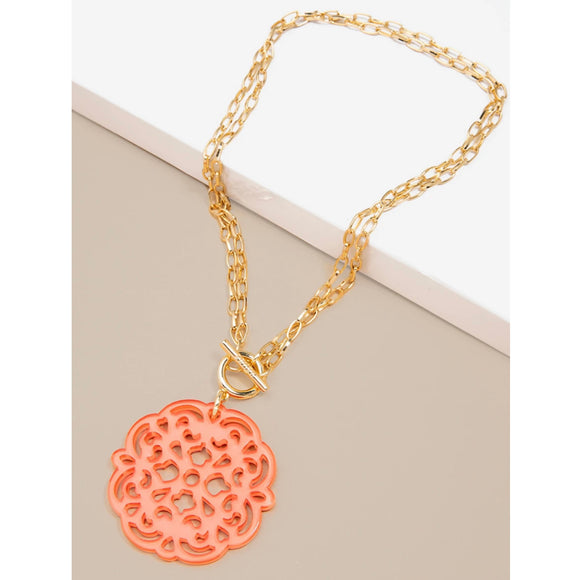 Coral Allure Drop Necklace By Zenzii