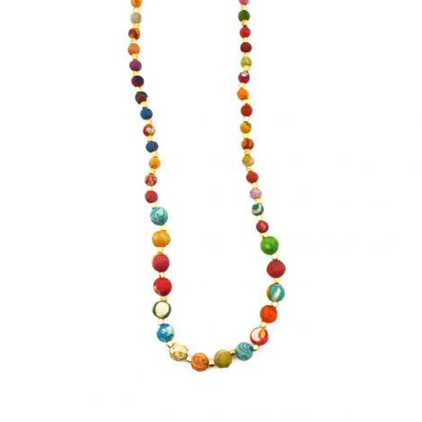 Aasha Recycled Sari Necklace by Anju