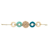 Sachi Bold Whimsy Collection Bracelet Blue Rings, Rattan by Anju