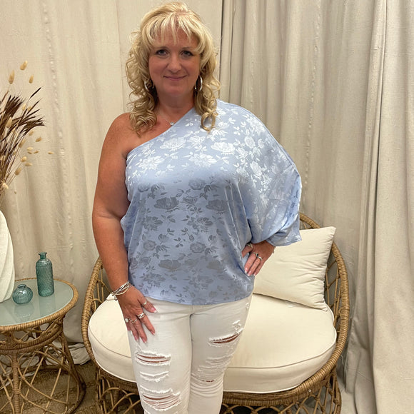 Thalia Silk One-Shoulder Blouse