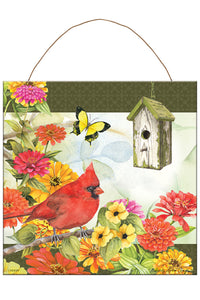 "Cardinal Birdsong" Flag Trendz Metal Sign by Carson
