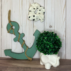 White Polka Dot Scrunchie