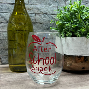 "After School Snack" Wine Glass