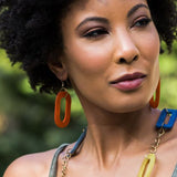 Long Oval Beads Omala Earrings by Anju