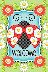 "Ladybug Welcome" House Flag by Briarwood Lane