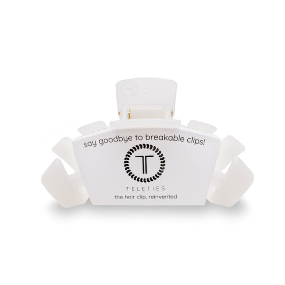 TELETIES Medium Hair Clip ~ Coconut White