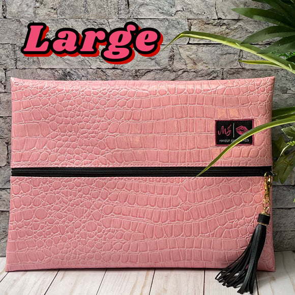 Blush Gator Bag by Makeup Junkie Bags