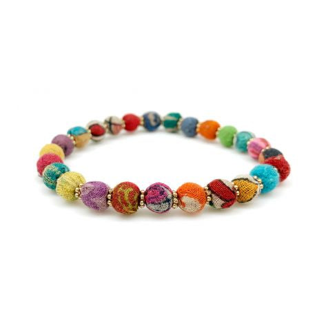 Aasha Recycled Sari Bracelet by Anju