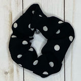 Black Polka Dot Scrunchie