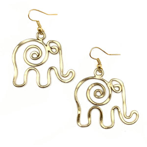 Gold Elephant Earrings by Anju