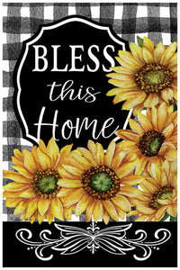 "Home Sweet Sunflowers" House Flag by Custom Decor