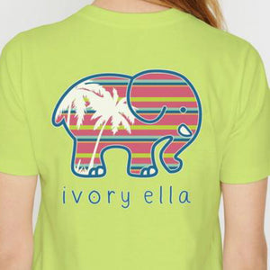 Ella Fit Palm Stripes Tee by Ivory Ella