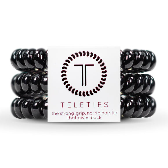 TELETIES Small Hair Ties ~ Jet Black