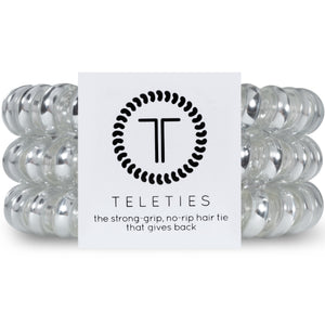 TELETIES Large Hair Ties ~ Electric Silver