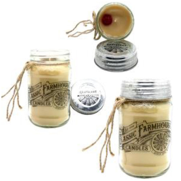 Raspberry 14oz Mason Jar Candle by Classic Farmhouse Candles