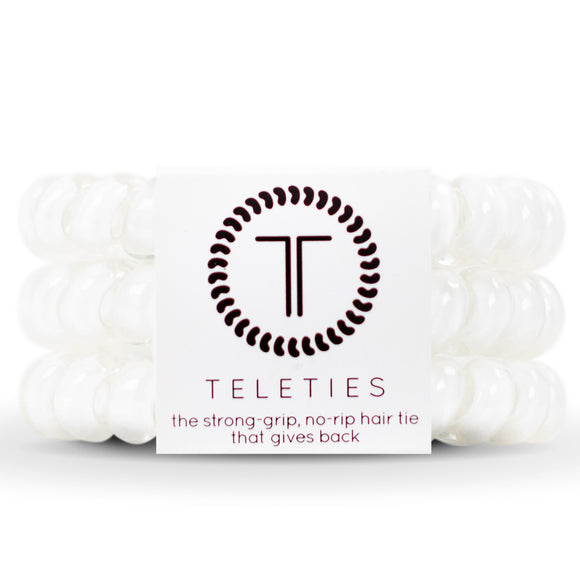 TELETIES Large Hair Ties ~ Coconut White