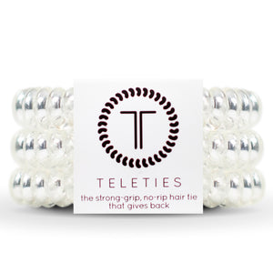 TELETIES Large Hair Ties ~ Crystal Clear